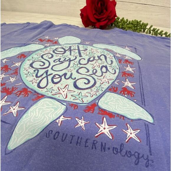 Southernology "Oh Say Can You Sea" Sea Turtle T-shirt Size Medium - Picture 5 of 5